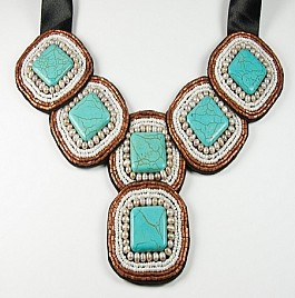 BIB – TURQUOISE AND PEARLS