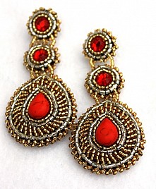 LEONORA EARRINGS – RED & GOLD
