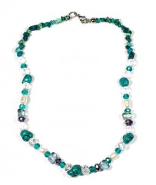 SINGLE STRAND NECKLACE – GREEN-BLUE