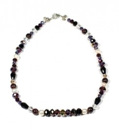 PEGGY NECKLACE – BLACK & PURPLE