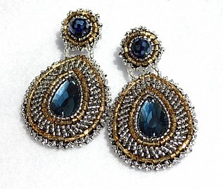 EARRINGS – BLUE & SILVER