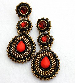 EARRINGS – RED & BLACK