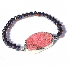 KIMBERLY BRACELET – GREY & LIGHT RED