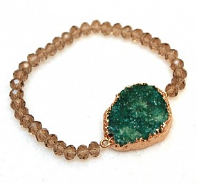 KIMBERLY BRACELET – TAUPE & GREEN