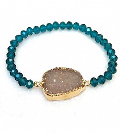 KIMBERLY BRACELET – BLUE & TAUPE