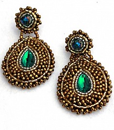 ESPERANZA EARRINGS – GREEN & GOLD