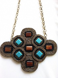 LARGE MARITES – TURQUOISE AND BROWN