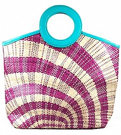 PURPLE & NATURAL GARDEN PARTY TOTE