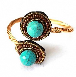TWO STONE BANGLE – TURQUOISE
