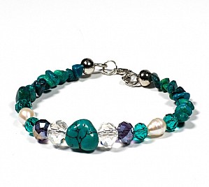 SINGLE STRAND BRACELET – GREEN-BLUE
