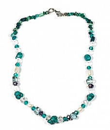 SINGLE STRAND NECKLACE – GREEN-BLUE