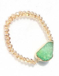 KIMBERLY BRACELET – GREEN & TAN