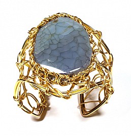 POLISHED AGATE CUFF – GREY