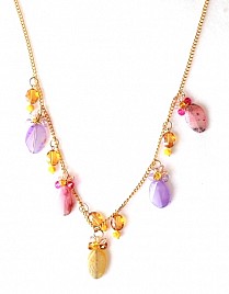DRAPE NECKLACE – PINK & YELLOW