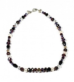 PEGGY NECKLACE – BLACK & PURPLE