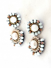 SUNBURST EARRINGS – WHITE