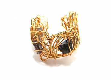 AGATE CUFF- BROWN AND GREY