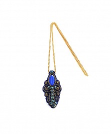 LARGE MEDALLION NECKLACE –  BLUE